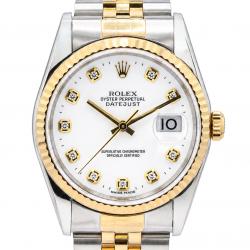 Rolex Datejust 36MM 16233 White Diamond Dial  Watch